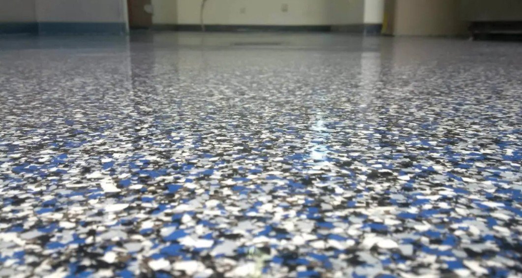 Flake epoxy garage floor installed in Abilene Texas