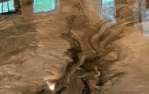 Premium black and gold inspired metallic epoxy floor